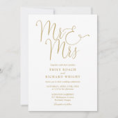 All in one Mr. und Mrs. Elegant Gold Wedding Einladung (Vorderseite)