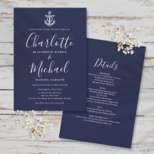 All in one nautic Navy Blue and White Wedding