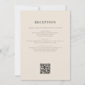 All in one neutrale Beige QR Code Hochzeit Einladung (Rückseite)