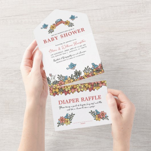 All in one Oaster Baby Shooter Einladung (Abreißen)