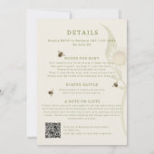 All in One Oh Baby Bee QR Code Dusche Einladung (Rückseite)