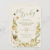 All in One Oh Baby Bee QR Code Dusche Einladung (Vorne/Hinten)