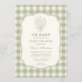 All in One Oh Baby Gingham Baby Shower Einladung (Vorderseite)