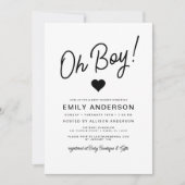All in One Oh Boy Modern Minimalistisch Baby Dusch Einladung (Vorderseite)