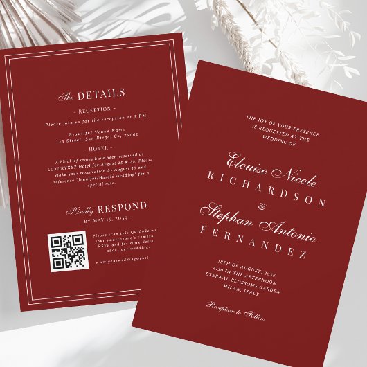 All in One Old Money Wedding Einladung