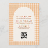 All in One Orange Gingham Little Cutie Baby Shower Einladung (Rückseite)