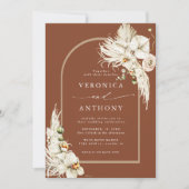 All in one Pampas Grass Orchid Wedding Terracotta Einladung (Vorderseite)