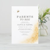 All in One Parents to Bee Couples Baby Shower Einladung (Stehend Vorderseite)