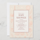 All in One Paris French Toile QR Code Baby Shower Einladung (Vorderseite)
