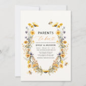 All in One Parters to Bee Wildblume Baby Shower Einladung (Vorderseite)