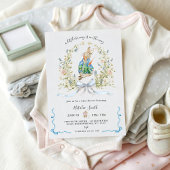 All in One Peter Rabbit Bunny QR Baby Shower  Einladung