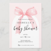 All In One Pink Bow Baby Shower Einladung (Vorderseite)