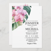 All in One Pink Orchids Hochzeitseinladungen Einladung (Vorne/Hinten)