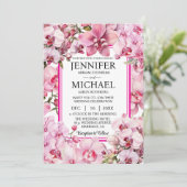 All in One Pink Orchids Hochzeitseinladungen Einladung (Stehend Vorderseite)