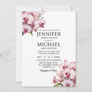 All in One Pink Orchids Hochzeitseinladungen Einladung