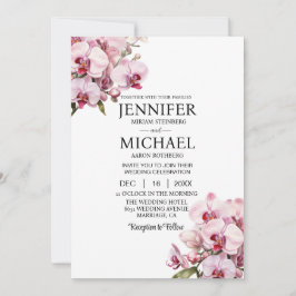 All in One Pink Orchids Hochzeitseinladungen Einladung