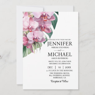 All in One Pink Orchids Hochzeitseinladungen Einladung