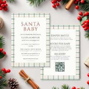 All-in-One-Preppy-Karo-Santa-Baby-Party Einladung