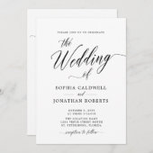 All in One QR Code UAWG Black Calligraphy Wedding Einladung (Vorne/Hinten)