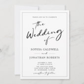 All in One QR Code UAWG Moderne Kalligrafie Hochze Einladung (Vorderseite)