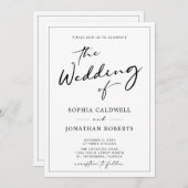 All in One QR Code UAWG Moderne Kalligrafie Hochze Einladung (Vorne/Hinten)