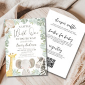 All in One QR Code Wild One Safari Baby Shower Einladung