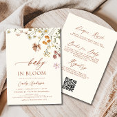 All in One QR Code Wildblume Baby in Bloom Shower Einladung