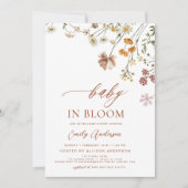 All in One QR Code Wildblume Baby in Bloom Shower Einladung (Vorderseite)