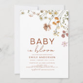 All in One QR Code Wildblume Baby in Bloom Shower Einladung (Vorderseite)