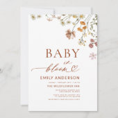 All in One QR Code Wildblume Baby in Bloom Shower Einladung (Vorderseite)