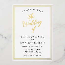 All in one Real Gold Calligrafy Wedding Folieneinladung