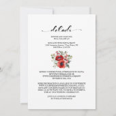 All in one Red Floral Wedding Einladung (Rückseite)