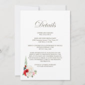 All in one Red White Floral Arch Hochzeit Einladung (Rückseite)