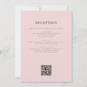 All in one Romantic Blush Pink QR Code Hochzeit Einladung (Rückseite)