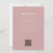 All in one rosa Wildblume QR Code Wedding Einladung (Rückseite)