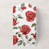 All in One Rote Rose Hochzeitseinladung Einladung (Außenbereich)