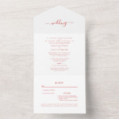 All in One Rote Rose Hochzeitseinladung Einladung (Innen)