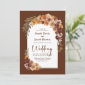 All in one Rustic Floral Terracotta Arch Wedding Einladung (Stehend Vorderseite)