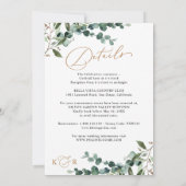 All-In-One Rustic Watercolor Gold Greenery Wedding Einladung (Rückseite)
