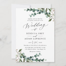 All-In-One Rustic Watercolor Greenery Wedding Einladung