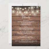 All In One Rustic Wood String Lights Wedding Einladung (Rückseite)