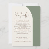 All in One Salbeigrün Moderne Hochzeit Einladung (Rückseite)