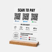 All-in-One Scan to PayPal PayPal Venmo Cash App Acrylschild (Winkel)