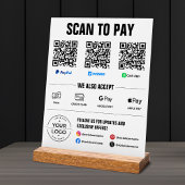All-in-One Scan to PayPal PayPal Venmo Cash App Acrylschild