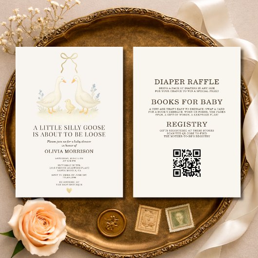 All in One Silly Goose Baby Shower Invitation Einladung