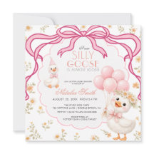 All in One Silly Goose Gingham Bow Baby Shower