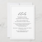 All-In-One Simple Classic Nuestra Boda Wedding Einladung (Rückseite)