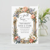 All-In-One Simple Classic White Wedding  Einladung (Stehend Vorderseite)