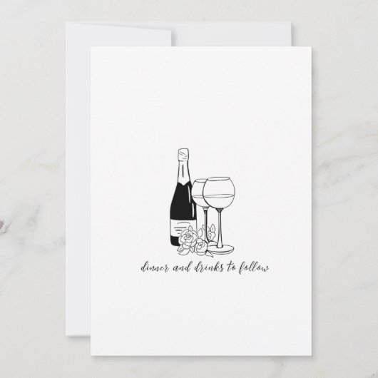 All-In-One Simple Classic White Wedding Einladung (Rückseite)