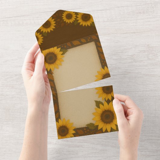 All-In-One Sunflower Invitation All In One Einladung (Abreißtisch)